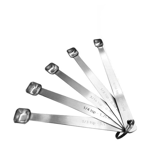 ACDANC 2026 New 5Pcs Measuring Spoons Mini Teaspoon Measuring Spoons Multifunctional Stackable Storage Stainless Steel Measuring Spoons,Silver,Square Head