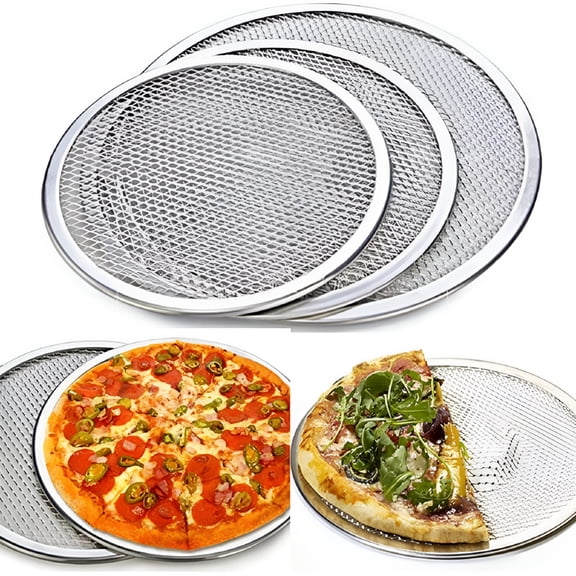 ACDANC 2026 New 6/8/10/12/14" Round Aluminum Pizza Stones Cake Baking Tray Diy Pizza Screen Metal Baking Tray Non-Stick Net Mold for Baking, Pizza, Cake, Bread, Desserts