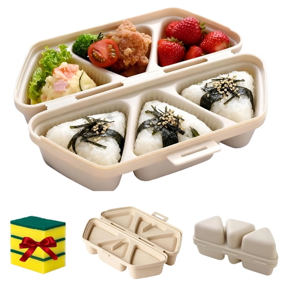 ACDANC 2026 New 6 in One Onigiri Mold,Triangle Sushi Molds,Once Quickly Make 6Pcs Onigiris,Easy to Store Carry and Clean for Picnic & Daily Storing Sushi and Making Rice Mold