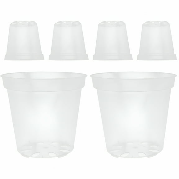 ACDANC 2026 New 6 Pcs Indoor Plant Pots Clear Flower for 12 Inch Orchid Planter Transparent 10Cm for Orchids, Houseplants, Indoor Gardening, Plant Display, Flower Pots, Home Decor, Table Centerpiece