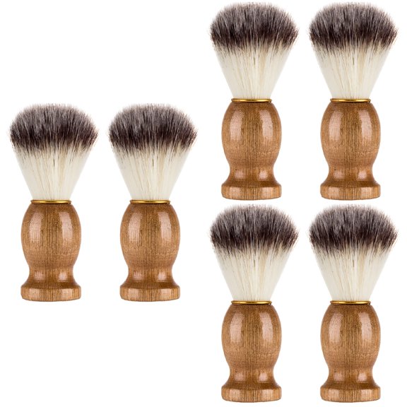ACDANC 2026 New 6 Pcs Shaving Brush Wood Handle Beard Brush Shave Accessory Man for Shaving, Beard Grooming, Personal Care, Wet Shaving, Daily Beard Maintenance