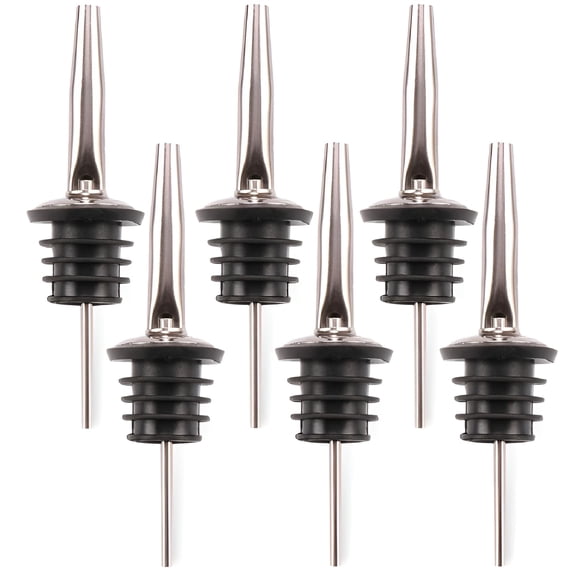 ACDANC 2026 New 6 Spirit Bottle Pourers Freeflow Olive Oil Drizzler Pourer Spout Stainless Steel for Kitchen,Bar,Restaurant Silver Rose Gold