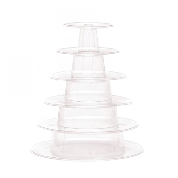 ACDANC 2026 New 6 Tiers Round Macaron Tower,Stand Cake Round Tower Macaron Plastic Display Stand for Party,Bakery,Home,Wedding 6-Layer Cake Rack
