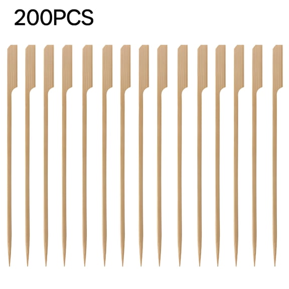ACDANC 2026 New 60 Pcs/2 Packs 20Cm Bamboo Roasting Sticks Bbq Disposable Appetizer Skewers Paddle Picks Food Picks for Meat Corn for Bbq,Grill,Camping,Picnic,Party,Home