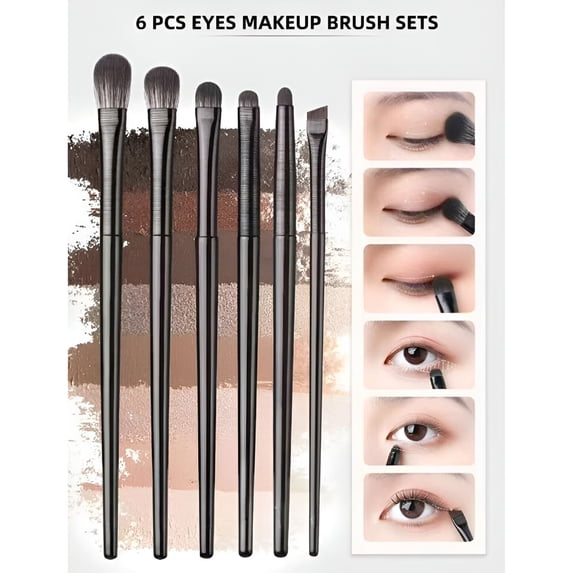 ACDANC 2026 New 6Pc High Quality Soft Bristle Eyeshadow Blending, Smudging, Eyeliner Brush Set for Home,Salon,Travel,Professional Use Eyeshadow Brush Set