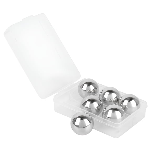 ACDANC 2026 New 6Pcs 1" Stainless Steel Whiskey Rocks Chilling Stone Vodka Ice Balls Chiller Stone Beer Wine Cooling Ball for Whiskey, Vodka, Beer, Wine, Cocktails