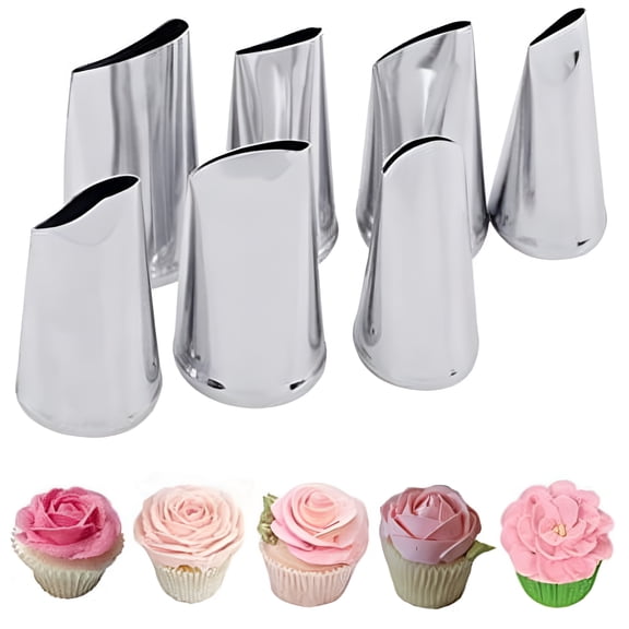 ACDANC 2026 New 7Pcs/Set Cake Decorating Tips Set Cream Icing Piping Fondant Rose Nozzle Pastry Tools Fondant Decorating Tools for Cake, Cupcake, Pastry, Dessert, Icing, Baking