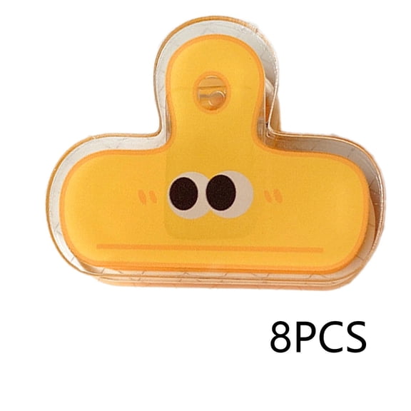 ACDANC 2026 New 8 Pcs Chip Clips,Anti-Slip Chip Clips,Comfortable Grip Magnetic Bag Clips for Chips,Yellow for Snacks, Kitchen, Food Storage, Sealing Bags, Preserving Freshness, Organizing