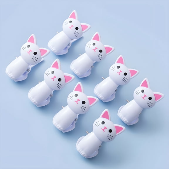 ACDANC 2026 New 8 Pcs Potato Chip Bag Clips,Cat-Shaped Bag Clips,Kitchen Food for Airtight Seal Multipurpose,Paper Cute Cat for Kitchen Organization and Home Use Chip Clips Cute,White