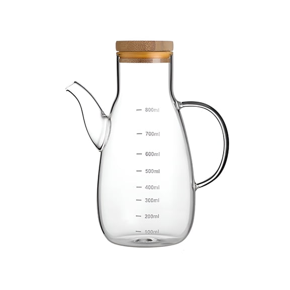 ACDANC 2026 New 800Ml High Borosilicate Glass Oiler Leak-Proof Oil Pot Home Kitchen Oil Bottle with Scale Suitable for Oil Liquid Vinegar