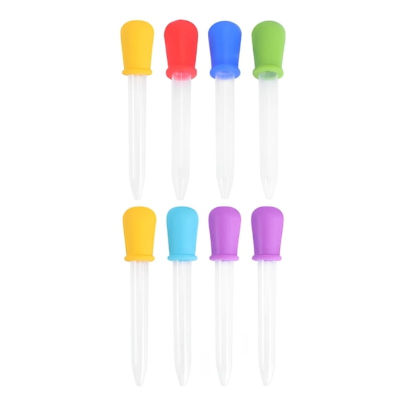 ACDANC 2026 New 8Pcs Dropper Silicone and Droppers Pipettes with Bulb Tip Eye Dropper Colorful Droppers Pipette Mold for School Home for Crafts,Diy Projects,Science Experiments,Art Projects
