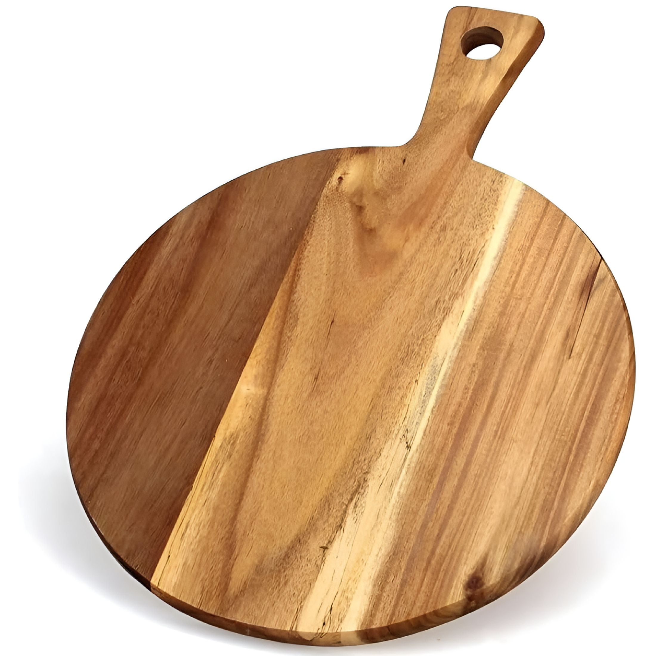 ACDANC 2026 New Acacia Wood Cutting Board with Handle,Wooden Chopping Board,Round Paddle Cutting Board for Meat,Bread,Serving Board,Charcuterie Board,Circular Carving Cutting Board