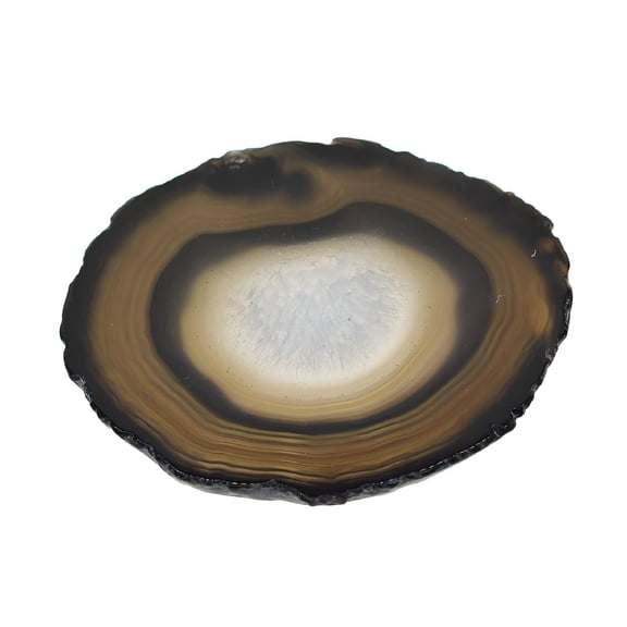 ACDANC 2026 New Agate Drinks Coasters Slice Geode Coaster for Drinks,Crystal Cup Mats 3.2-3.9Inch,Jewelry Making Pendant (6 Colors),Black