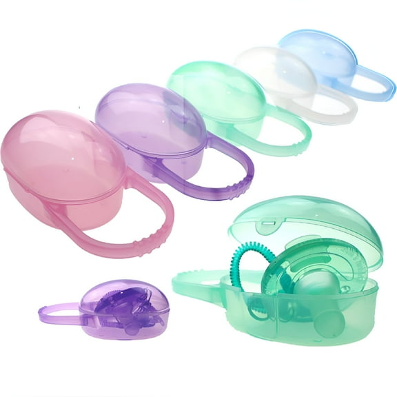 ACDANC 2026 New Baby Pacifier Case 5 Pack for Boys Girls Pacifier Holder Case and Paci Pod with Colorful Designs Safe Bpa Free Nippleshield Carrying Case for Diaper Bag,Stroller,Nursery,Travel