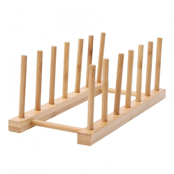 ACDANC 2026 New Bamboo Wooden Plate Racks (6 Grids),Dish Stand Holder ...