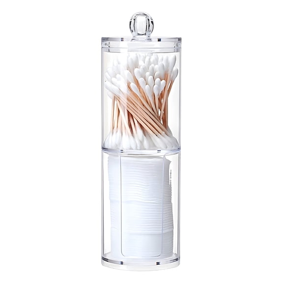 ACDANC 2026 New Bathroom Containers Lids Canisters Cotton Ball Holder Swab Small Covered Pad Storage Accessory Vanity Organization