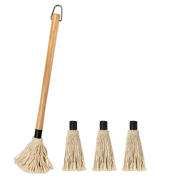 ACDANC 2026 New Bbq Basting Mops 18" Grill Basting Brush Wooden Long Handle with for Grilling, Bbq, Cooking, Sauce Application, Outdoor Cooking, Meat Basting