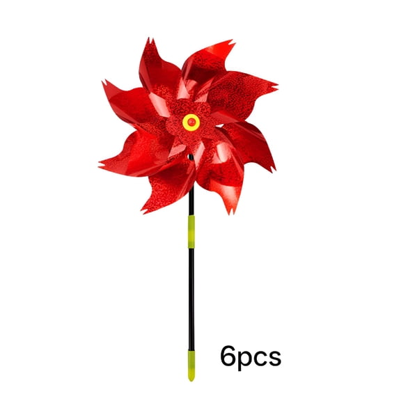 ACDANC 2026 New Bird Deterrents for Outside,6 Pack Reflective Pinwheels for Garden and Yard Decor,Wind Spinners Outdoor Bird Repellent Devices Windmills Bird Repellent for Patio,Farm,Orchard