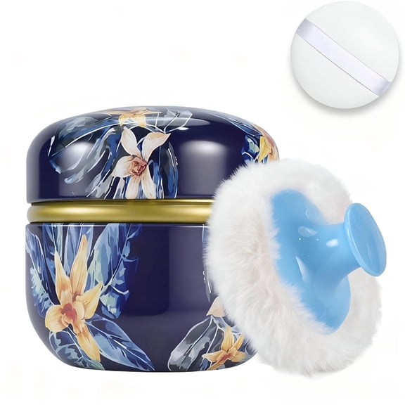 ACDANC 2026 New Body Powder Puff and Container,3.15" Portable Dusting Powder Container with Soft Puff Loose Powder Case Box Jar with Lids for Home and Travel Use Dusting Powder Jar