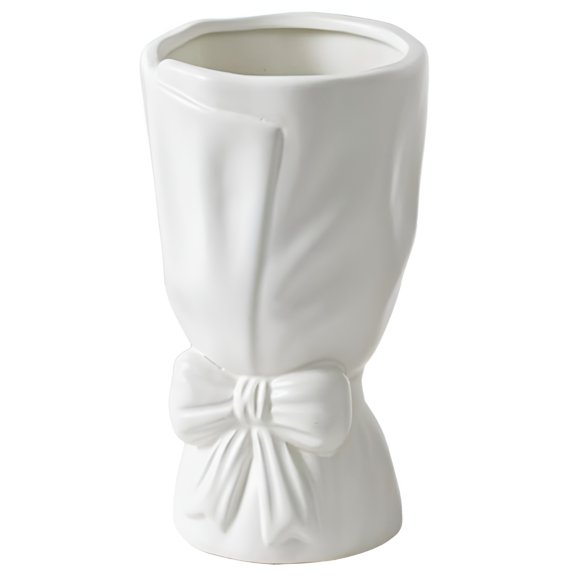 ACDANC 2026 New Bow Vase for Flowers,Bow Room Decor,Cute Flower Vases for Bouquet,Flower Vase Aesthetic,Unique Ceramic Vase with Bow for Valentine Day Gift Vases for Flowers