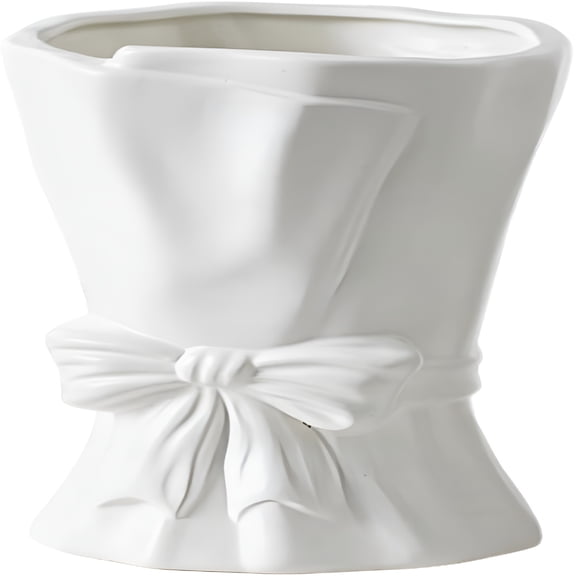 ACDANC 2026 New Bow Vase for Flowers,Bow Room Decor,Cute Flower Vases for Bouquet,Flower Vase Aesthetic,Unique Ceramic Vase with Bow for Gift