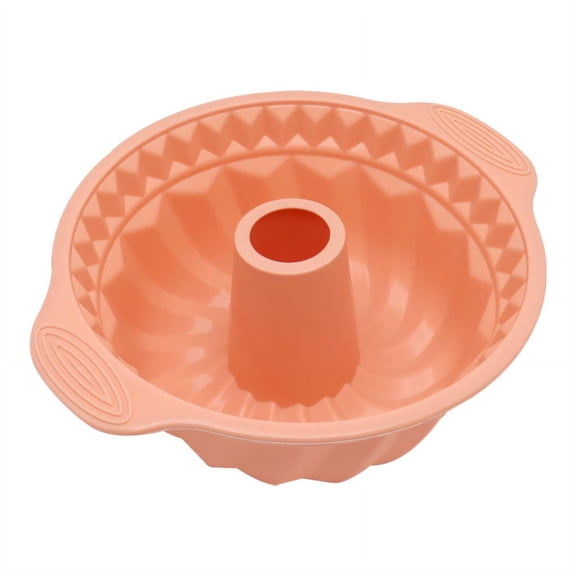 ACDANC 2026 New Bundt Cake Pan,High and Low Temperature Resistance Circle Bundt Cake Pan Nonstick,Easy Release Bundt Pan,Pink and Orange