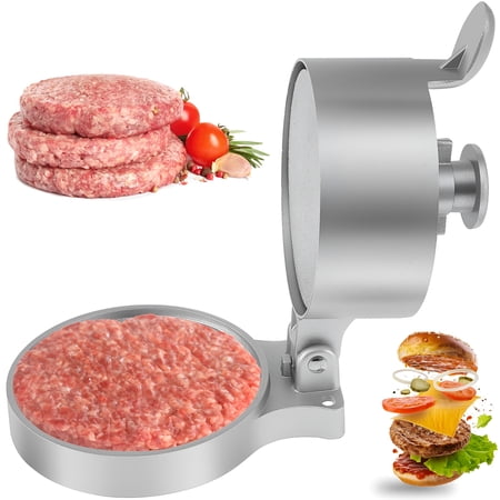 ACDANC 2026 New Burger Press Adjustable Hamburger Patty Maker Non-Stick Hamburger Press Heavy-Duty Burger Press Aluminum Alloy Patty Maker Makes Patties From 1/4 Lb to 3/4 Lb for Burgers 12.5X18Cm