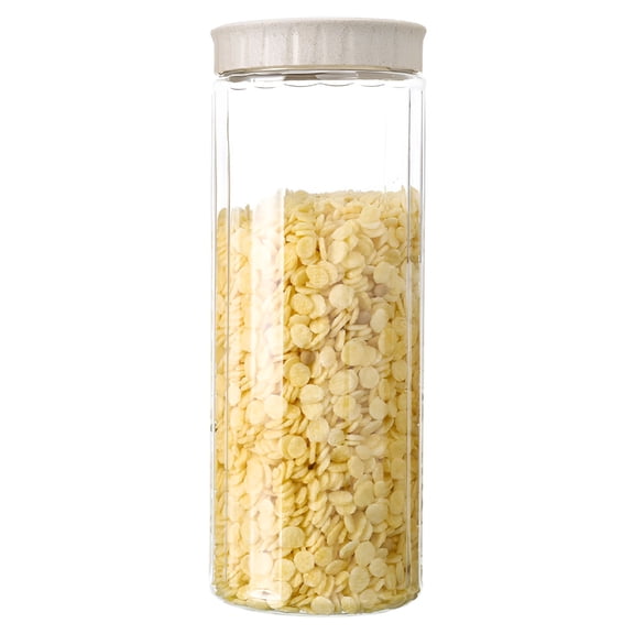 ACDANC 2026 New Candy Jars with Lids Empty Plastic Food Storage Containers Stackable Cereal Containers Storage Candy Jars Easy Opening Canister Twist Lock Flour and Sugar Containers Beige One Size