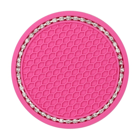 ACDANC 2026 New Car Coasters Heat Resistant Pvc Silicone Coasters Luxury Rhinestone Cup Mat Enhanced Anti Vibration Car Coasters for Car Truck Suv