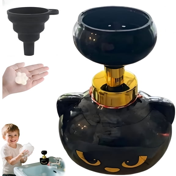 ACDANC 2026 New Cat Paw Foam Soap Dispenser,Cat Paw Soap Dispenser Automatic Soap Dispenser with Black Cat Paw Print for Bathroom, Kitchen, Sink, Countertop Use