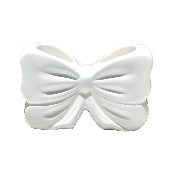 ACDANC 2026 New Ceramic Bow Tie Shaped Toothbrush Holder Stand for Bathroom Counter Toothbrush Storage Rack Organizer with Bow Design for Washbasin White Home Decor Bow Bathroom Decor