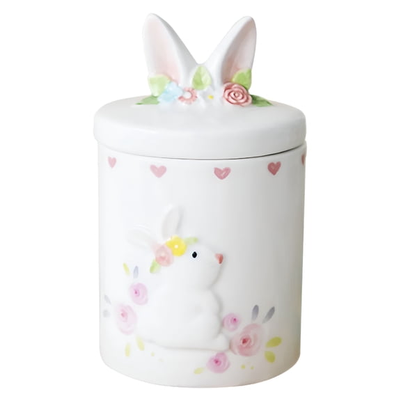 ACDANC 2026 New Ceramic Storage Canister Easter Rabbit Container Food Jar Candies Easter Treat Storage Jar for Kitchen, Pantry, Countertop, Dining, Home