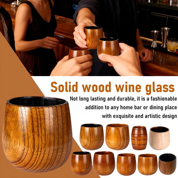 ACDANC 2026 New Charred Wooden Whiskey Glass Handcrafted Solid Wood Tumbler for Men | Unique Whiskey Gifts | Natural Grain,Flame-Finished Bourbon Glass,Fathers Gifts for Dad,Him,Husband