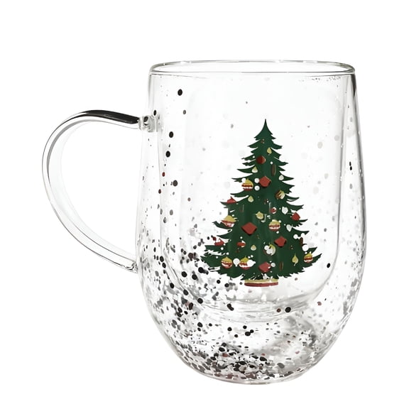 ACDANC 2026 New Christmas Gifts for Women&MenCute Snowflakes Glass Espresso Cups with Handle,Funny Double-Walled Coffee Mugs,Festive Socks,And Decorative Gifts Suitable for Family,Friends&Children