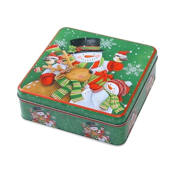 ACDANC 2026 New Christmas Metal Cookie Tin with Lids,Xmas Tree Storage Container,Containers for Xmas Cookies Candy Brownies Snacks,Holiday Party Gift Box Cookie Tins with Lids for Gift Giving