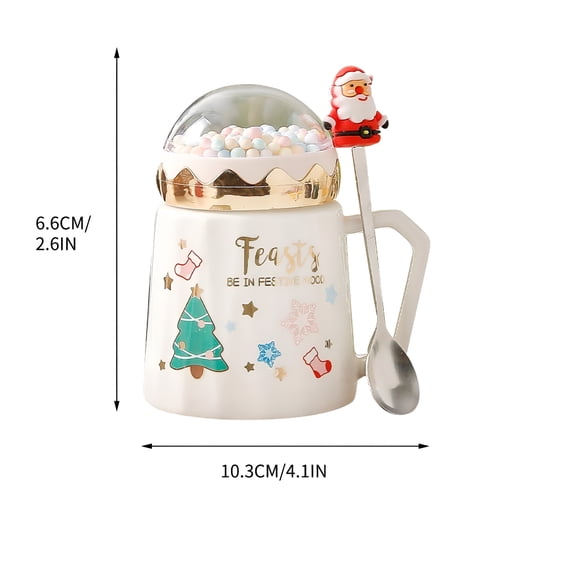 ACDANC 2026 New Christmas Mug Ceramic Cup Drinking Water Cup with Lid Office Gift Coffee Tea Cup Milk Cup Festive Supplies Christmas Cups with Lids