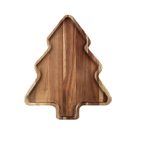 ACDANC 2026 New Christmas Tree Shaped Wooden Serving Tray-11"Rustic Farmhouse Food Dish Plate Snack Dessert Board Tray for Xmas Charcuterie Cheese Food Fruit