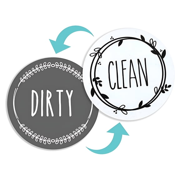 ACDANC 2026 New Circle Dishwasher Magnet Clean Dirty Sign,Double Sided Dirty Clean Dishwasher Magnet Indicator,Strong Non-Scratching Magnet,Kitchen Safe,Waterproof,And Decorative Design