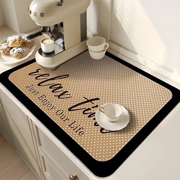 ACDANC 2026 New Coffee Mat for Countertops,16''X24'' Absorbent Rubber Backed Dish Drying Mat for Kitchen for Drying Dishes, Protecting Surfaces, Coffee Stations, Kitchen Countertops, Sink Areas.