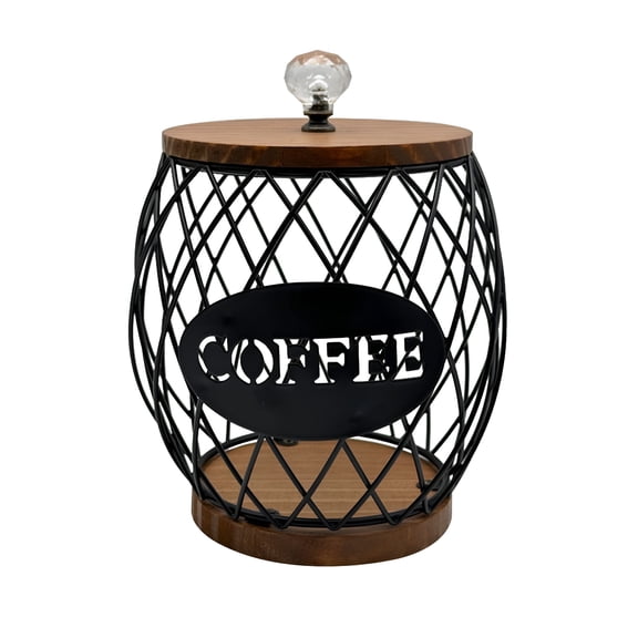 ACDANC 2026 New Coffee Pod Holder with Wooden Lid Coffee Pod Container Organizer for Home Countertop Kitchen Storage Food Storage Containers with Lids for Kitchen, Countertop, Pantry, Office