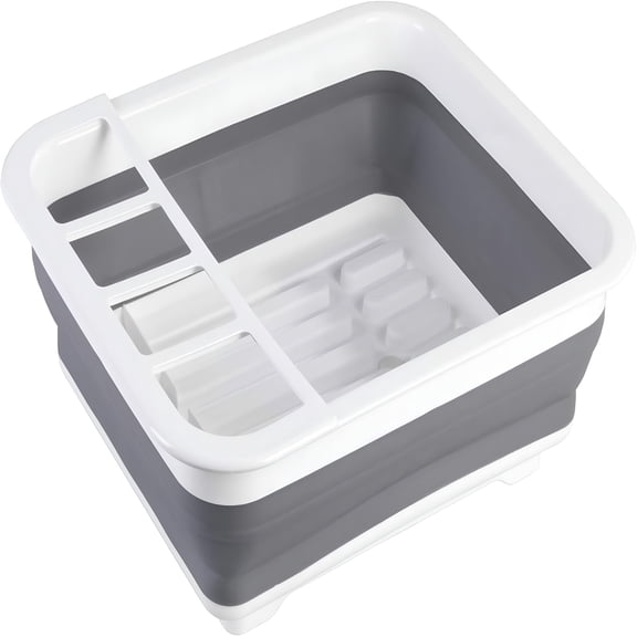 ACDANC 2026 New Compact Silicone Dish Drying Rack for Kitchen,Countertop,Dining,Grey/White,Pop-Up Design,Space-Saving Footprint,Easy to Clean,Durable Construction,Collapsible for Storage