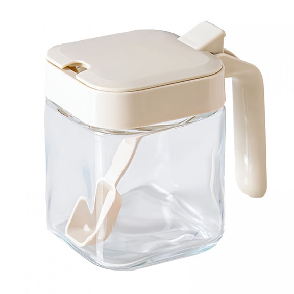 ACDANC 2026 New Condiment Jar Spice Container with Lids and Spoons,Kitchen Spice Pot,Clear Glass Condiment Pot,Kitchen Salt Pepper Sugar Storage Container Jar Salt Jar