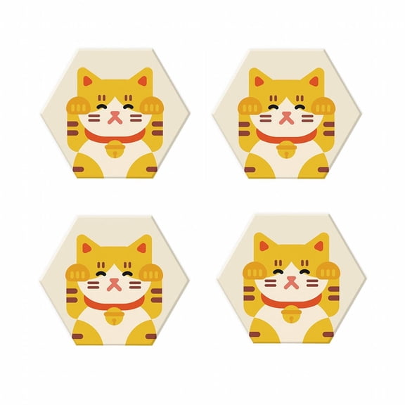 ACDANC 2026 New Cork Coasters,Efficient Heat Insulation Coasters for Drinks,Cozy Dining Environment Cup Coaster,For Home,Office,Cafe,Lucky Cat 7