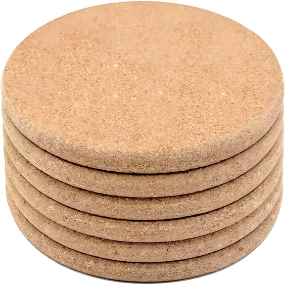 ACDANC 2026 New Cork Trivet,6 Pack High Density Thick Cork Coaster Set for Hot Dishes and Hot Pots,8 Inch Heat Resistant Multifunctional Cork Board,Hot Pads for Table & Countertop