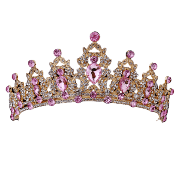 ACDANC 2026 New Crown,Sparkling Zirconia and Alloy Tiaras for Women,Elegant and Shiny Colorful Gems Princess Crown for Effortless Elegance,Gold&Pink