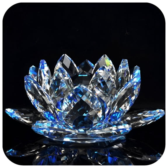 ACDANC 2026 New Crystal Glass Lotus Flower,Candle Tea Light Holder Buddhist Candlestick Wedding Bar Party Home Decor Tea Candle Holder for Table, Shelf, Altar, Living Room, Bedroom