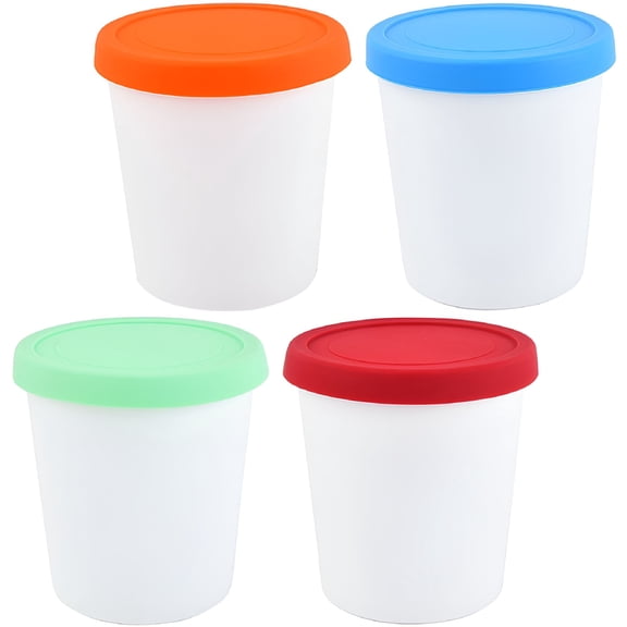 ACDANC 2026 New Cups Pints Ice Cream Bucket Molds Silicone Cube Sturdy Food Containers Ice Cream Containers for Home, Kitchen, Party, Picnic, Dessert