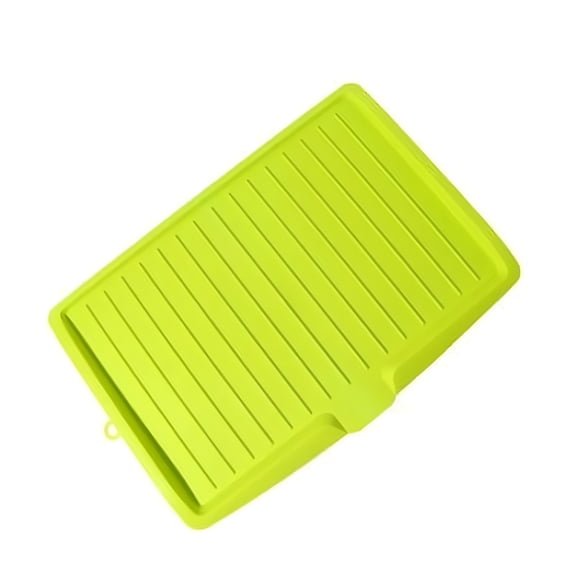 ACDANC 2026 New Dish Drainer Board,18" Large Draining Tray with Side Drop Slope Diversion,Water Drain Board Drying Plate Dish Strainer Mat with Non-Slip Base for Bowl Cup Kitchenware (Green)