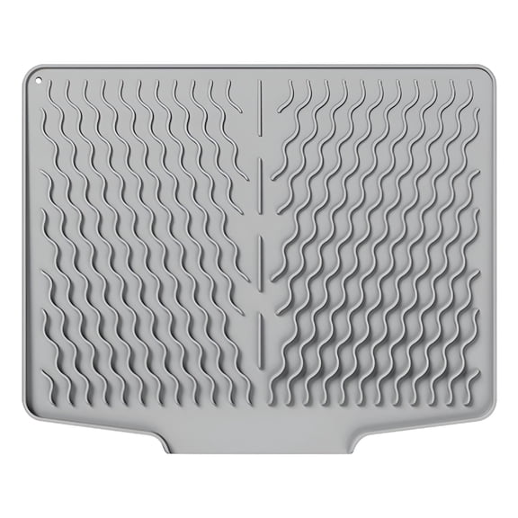 ACDANC 2026 New Dish Drying Mat with Bulged Edge Spout 24X19In Silicone Mat for Kitchen Counter Extra Large Tableware Pad Dish Drying Rack Anti Slip Sink Pad Bowl&Drying Filter Pad Thermal Insulation