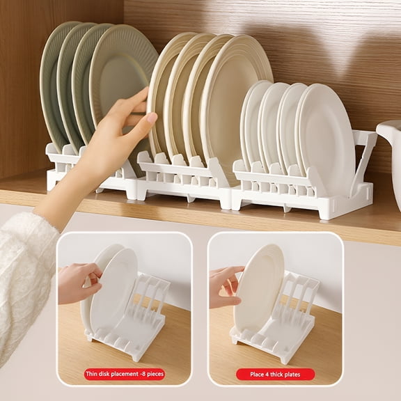 ACDANC 2026 New Dish Organizer Rack Upright Draining Cabinet Plate Organizer Plate Dish Drying Rack Kitchen Dishes Stand Vertical Storage Rack